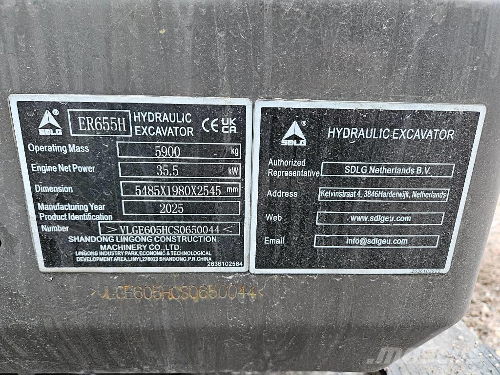 SDLG ER655H Mini ekskavatoriai < 7 t