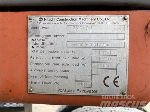 Hitachi ZX 210 W Ratiniai ekskavatoriai