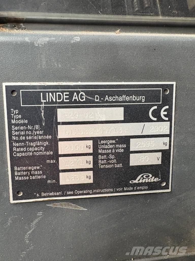 Linde E 20 P-02 Elektriniai šakiniai krautuvai