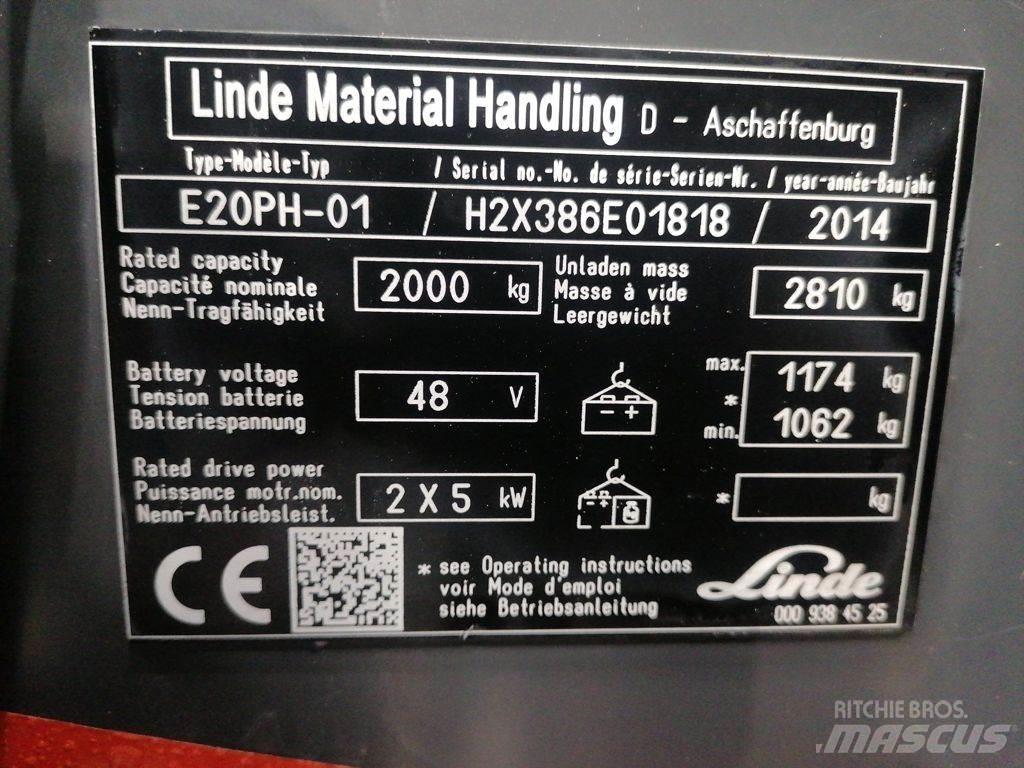 Linde E20PH-01 Elektriniai šakiniai krautuvai