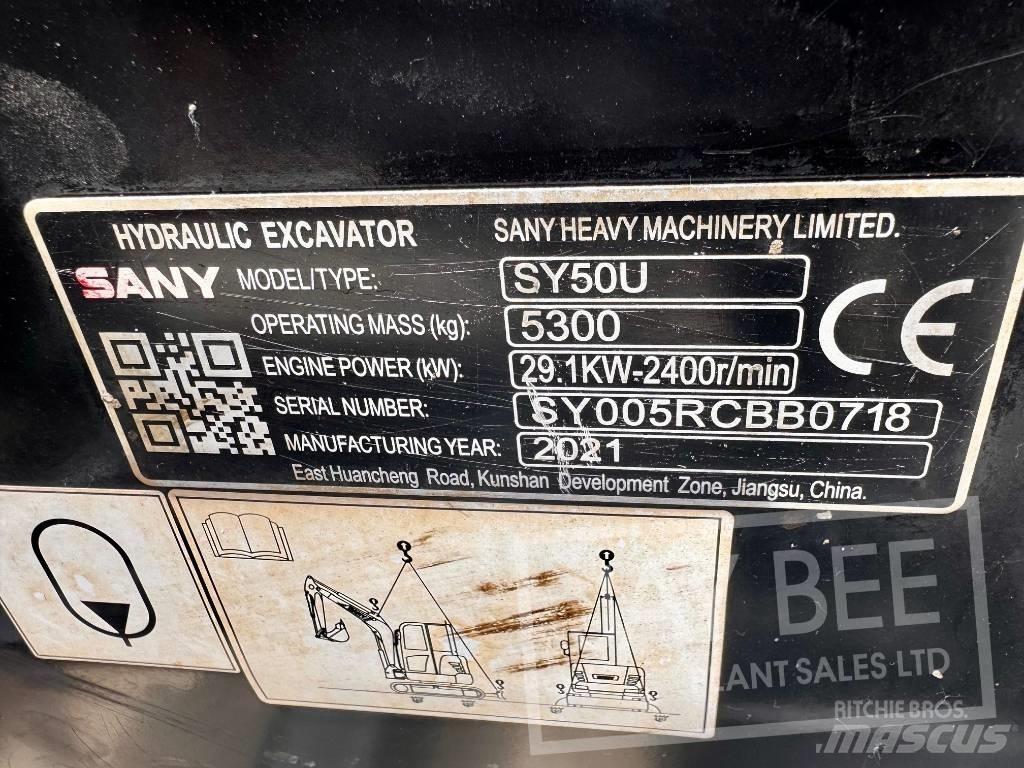 Sany SY 50 U Mini ekskavatoriai < 7 t