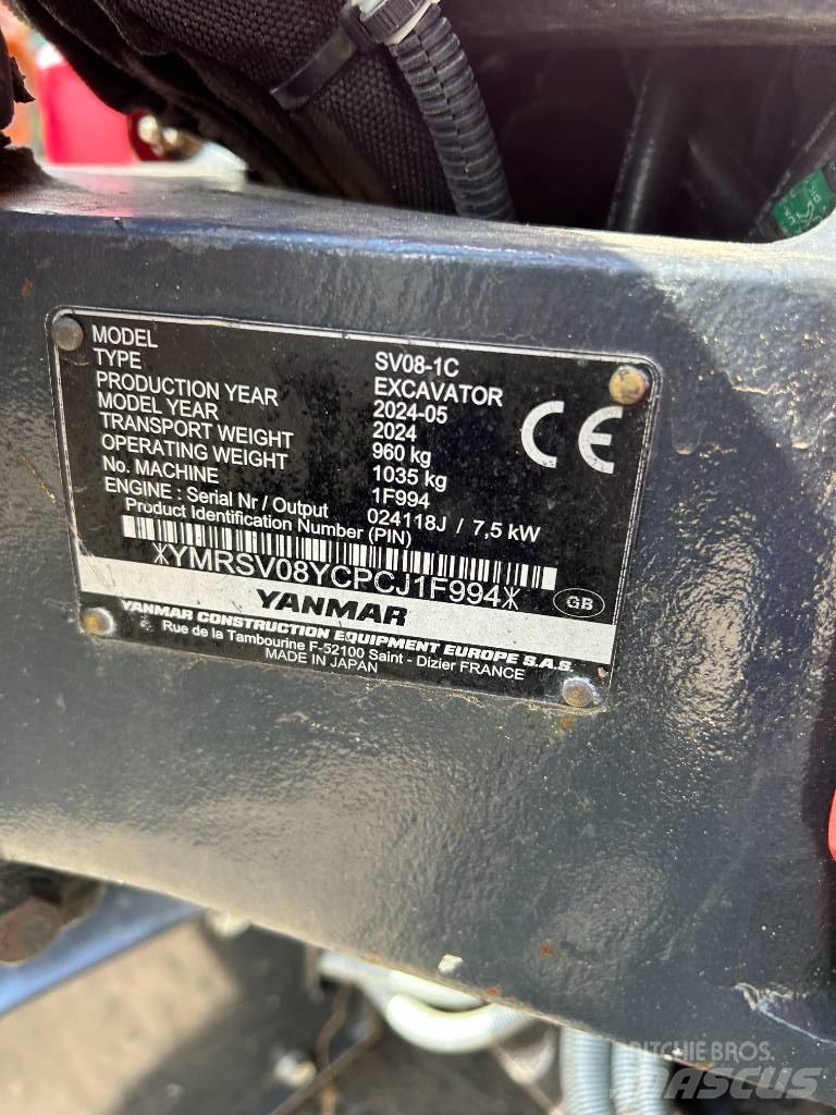 Yanmar SV08-1C Mini ekskavatoriai < 7 t