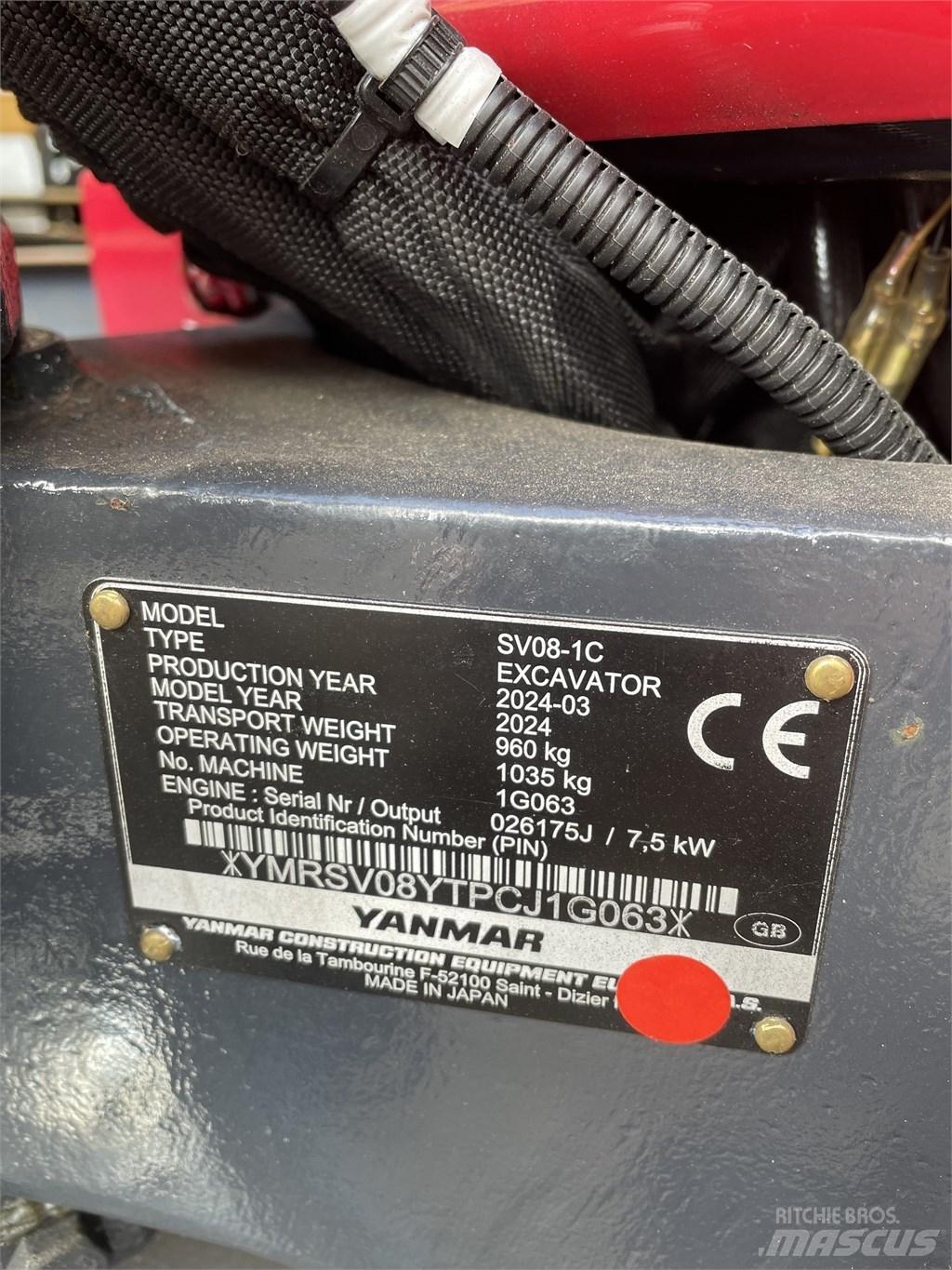 Yanmar SV 08 Mini ekskavatoriai < 7 t