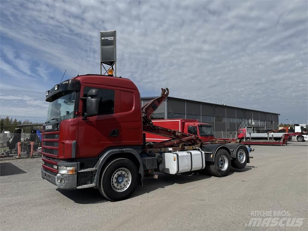 Scania R144 6X2 Sunkvežimiai su keliamuoju kabliu