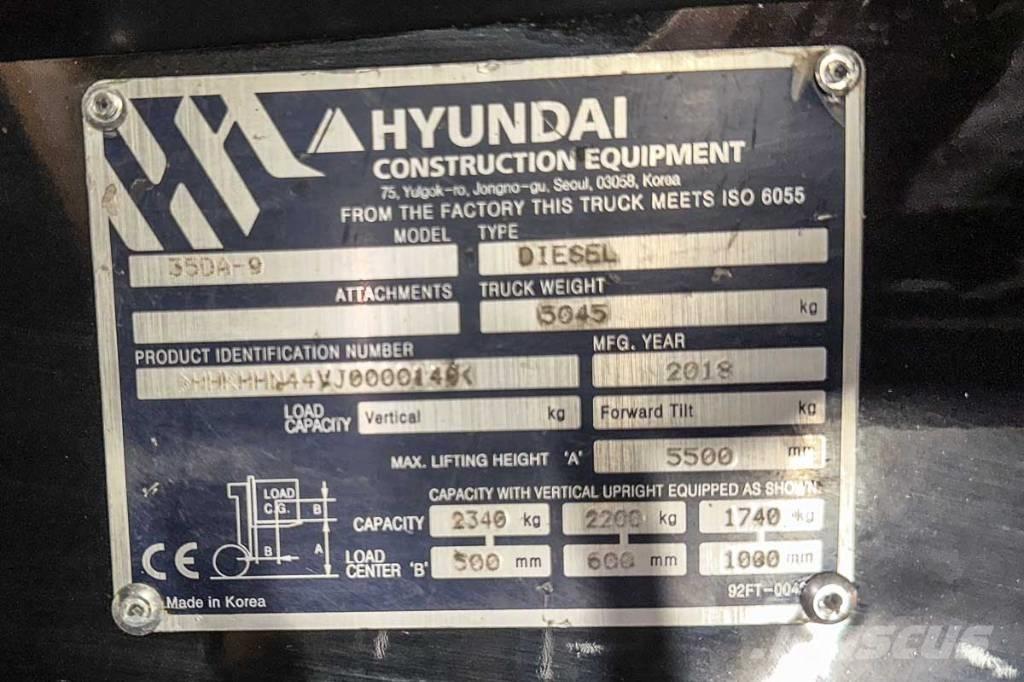 Hyundai 35 DA-9 Dyzeliniai krautuvai