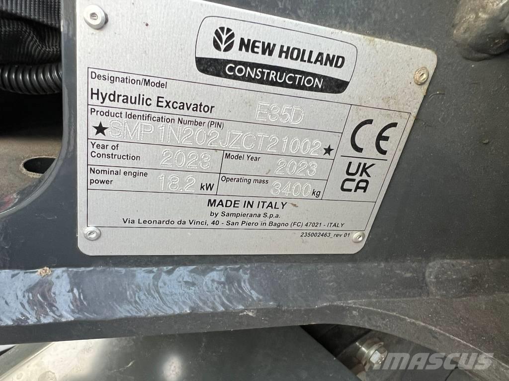 New Holland E 35 D Mini ekskavatoriai < 7 t