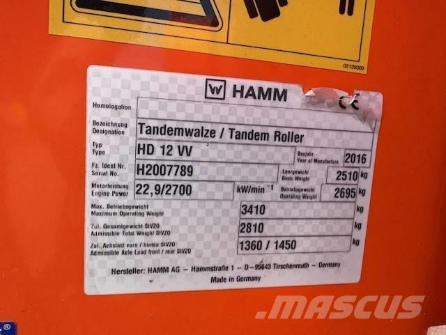 Hamm HD12 VV, Vält Porinių būgnų volai