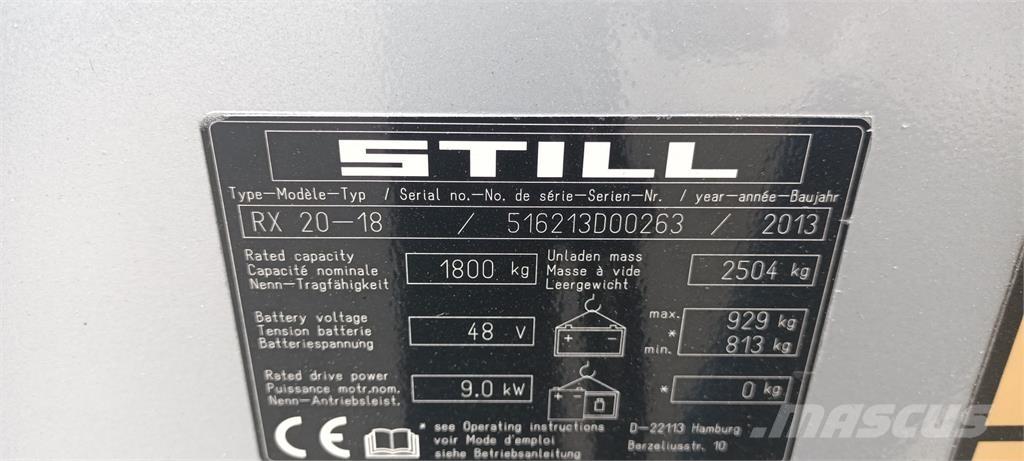 Still RX20-18 Elektriniai šakiniai krautuvai