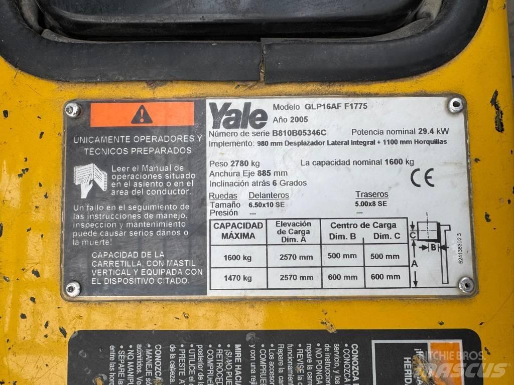 Yale GLP 16 AF F1775 LPG (dujiniai) krautuvai
