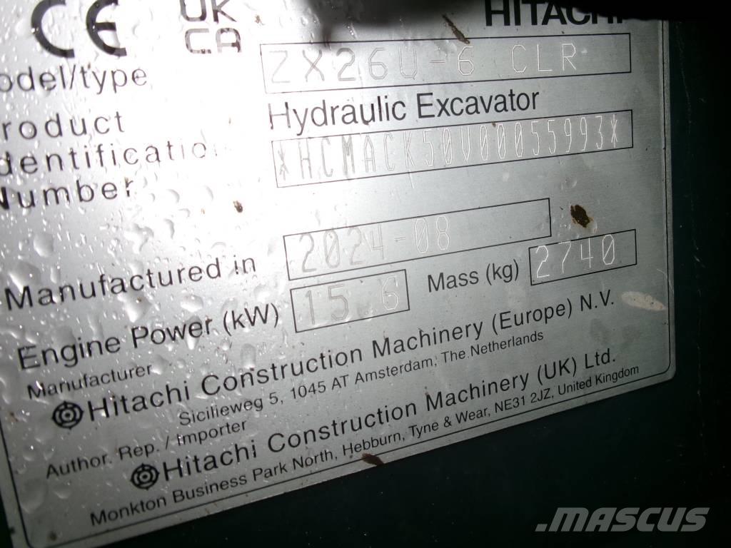 Hitachi Zaxis 26 U Mini ekskavatoriai < 7 t