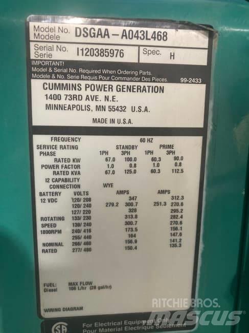 Cummins 105kW Dyzeliniai generatoriai
