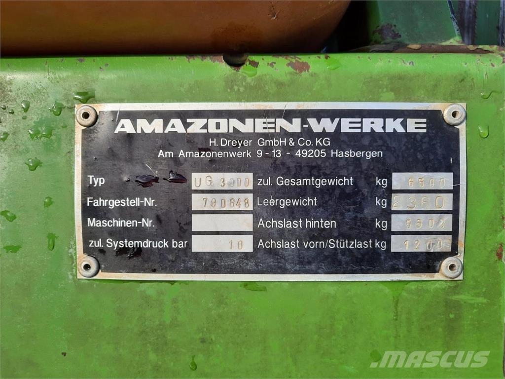Amazone UG 3000 Prikabinami purkštuvai
