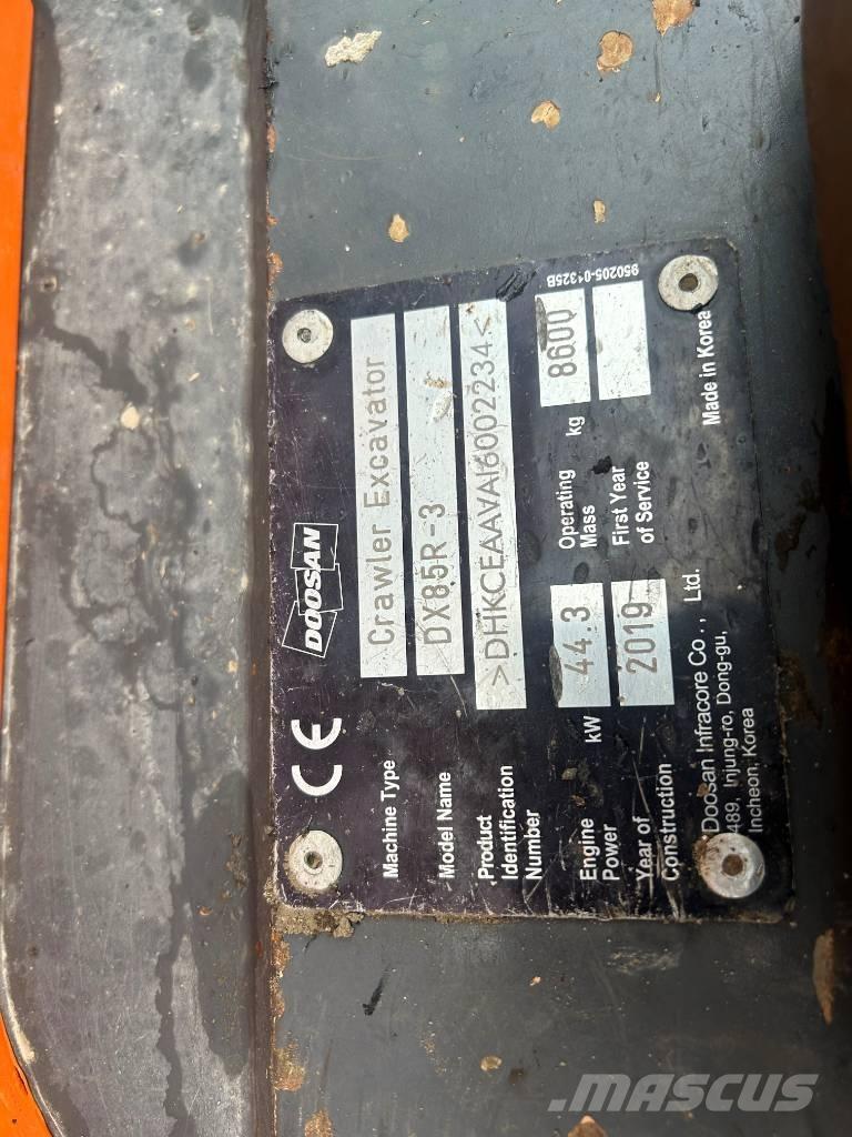 Doosan DX 85 R-3 Vidutinės galios ekskavatoriai 7-12 t