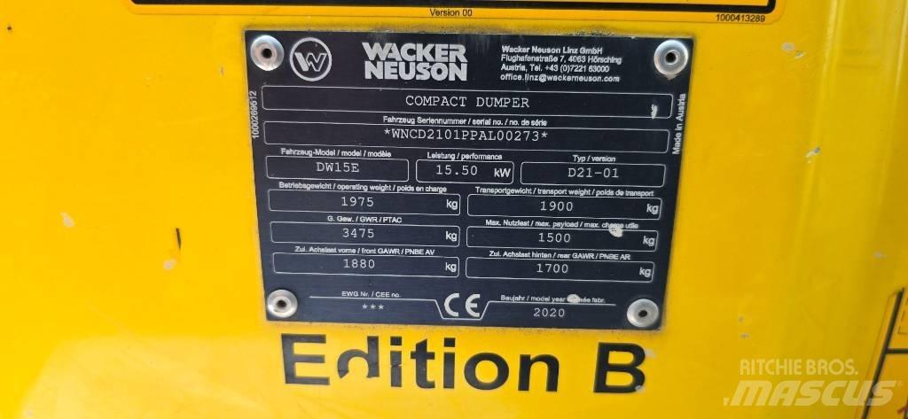 Wacker Neuson DW15e Statybiniai savivarčiai sunkvežimiai