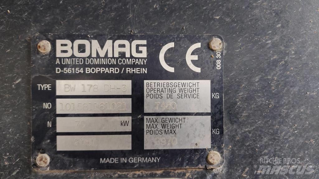 Bomag BW 178 D H-3 Porinių būgnų volai