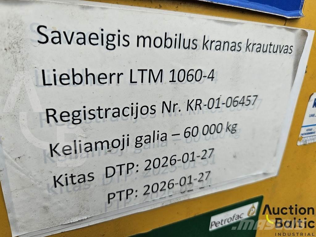 Liebherr LTM 1060 Visureigiai kranai