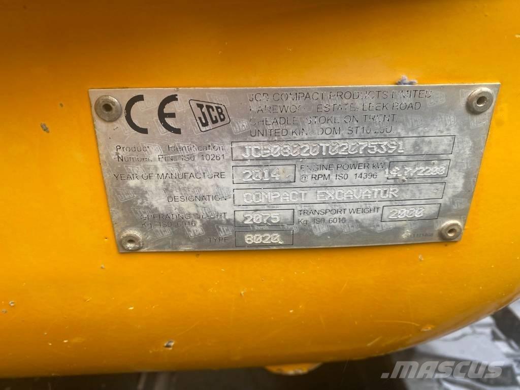 JCB 8020 Mini ekskavatoriai < 7 t