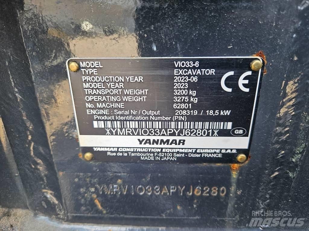 Yanmar Vio 33 Mini ekskavatoriai < 7 t