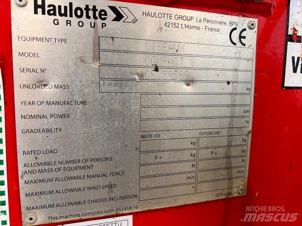 Haulotte Compact 8 Žirkliniai keltuvai
