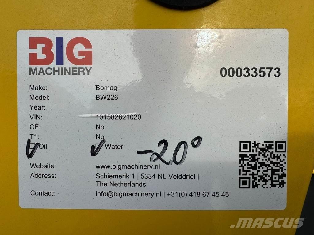 Bomag BW226 Vieno būgno volai