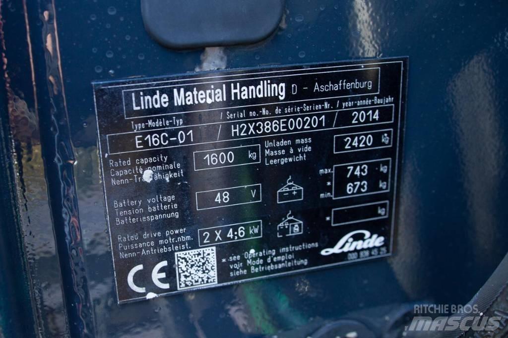 Linde E 16 Elektriniai šakiniai krautuvai