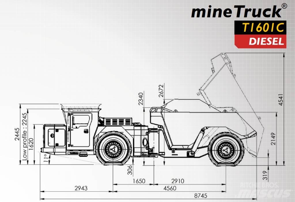  Aramine T1601C Požeminės kasybos sunkvežimiai