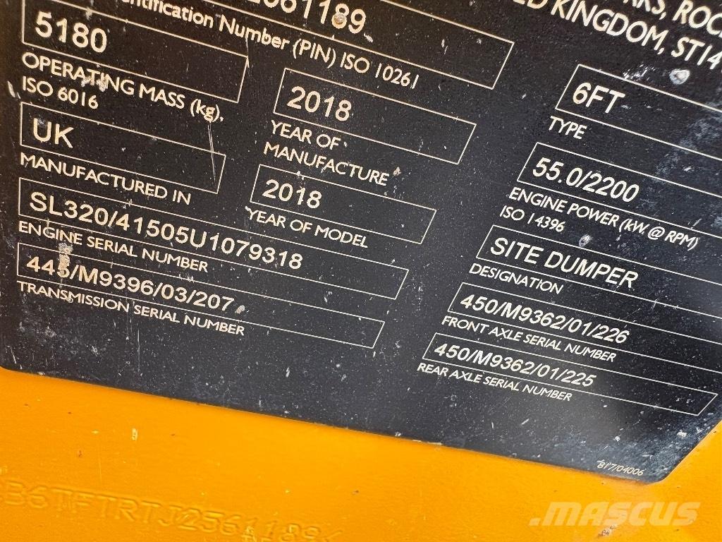 JCB 6T FT Statybiniai savivarčiai sunkvežimiai