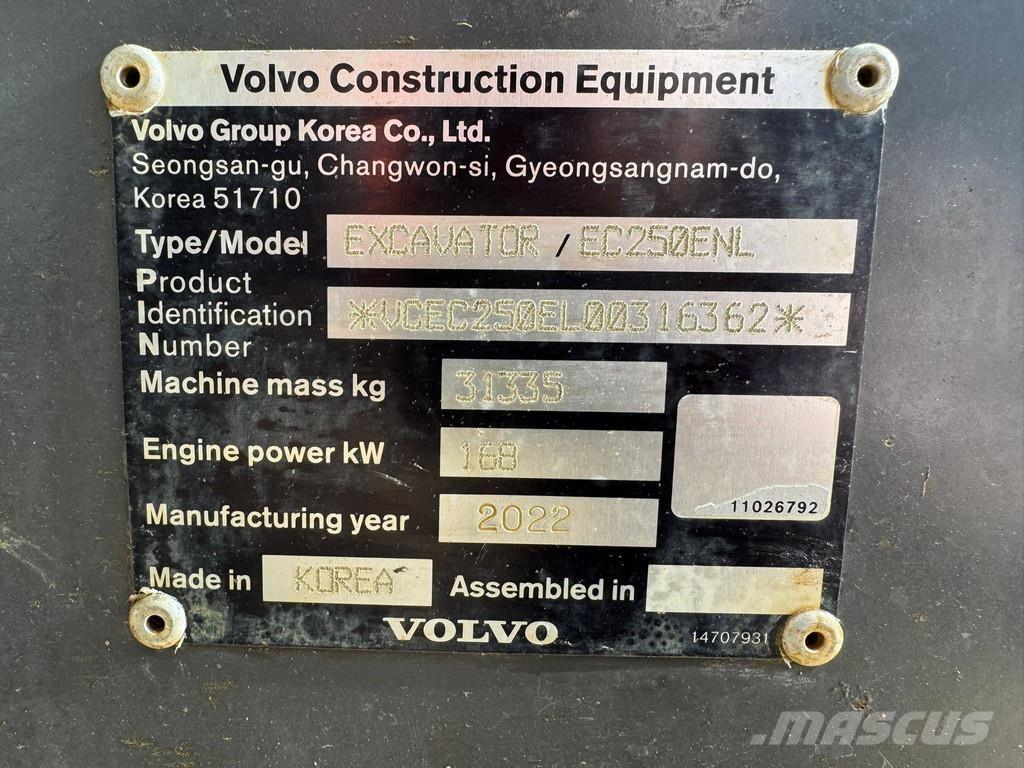 Volvo EC250ENL Vikšriniai ekskavatoriai