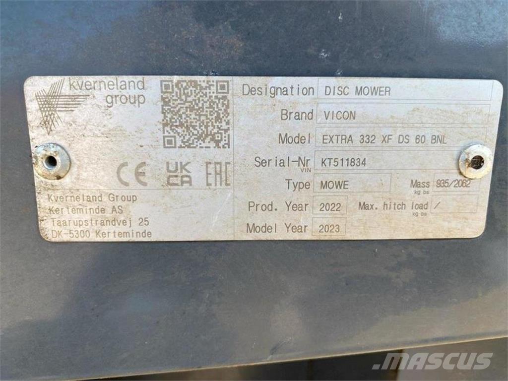 Vicon EXTRA 332 XF Šienapjovės