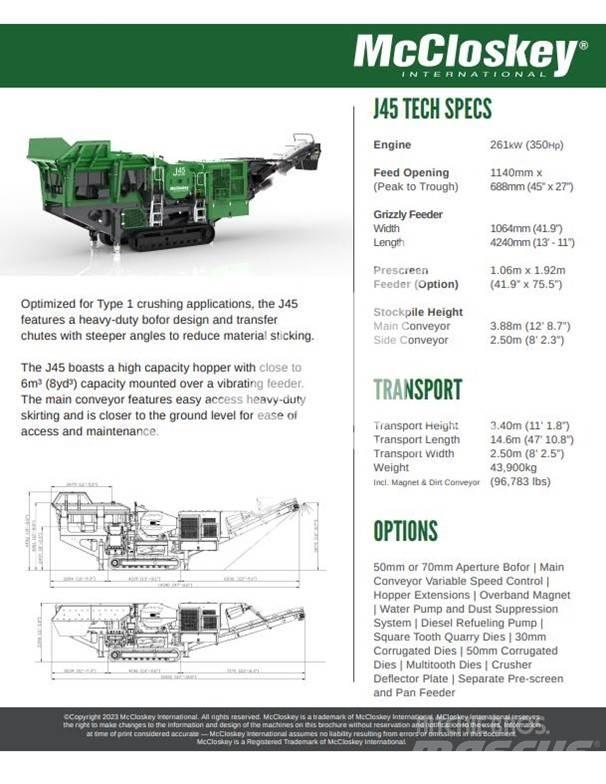 McCloskey J45 Trupintuvai