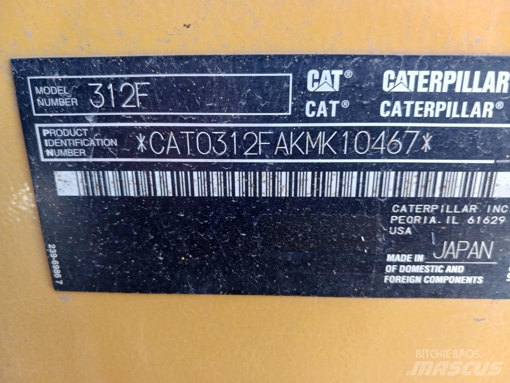 CAT 312 F Vikšriniai ekskavatoriai