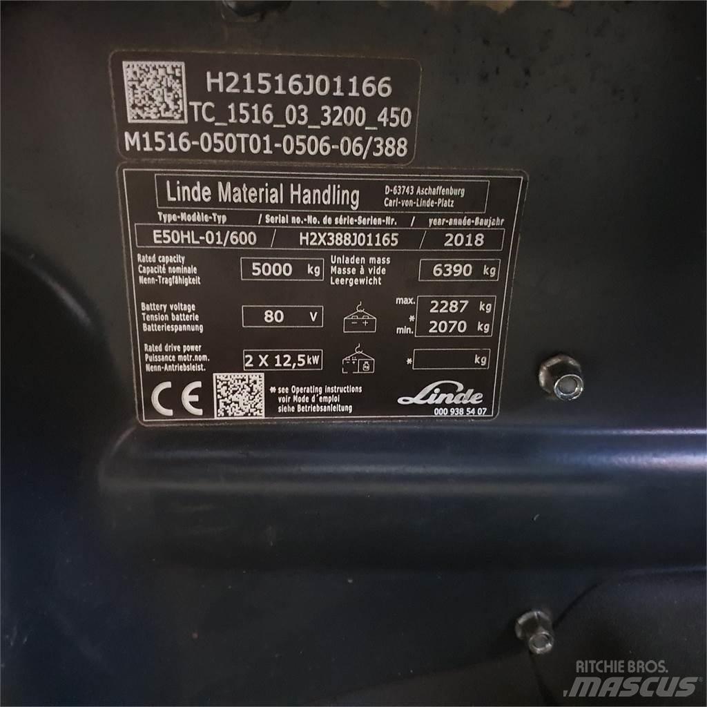 Linde E50/600HL Elektriniai šakiniai krautuvai