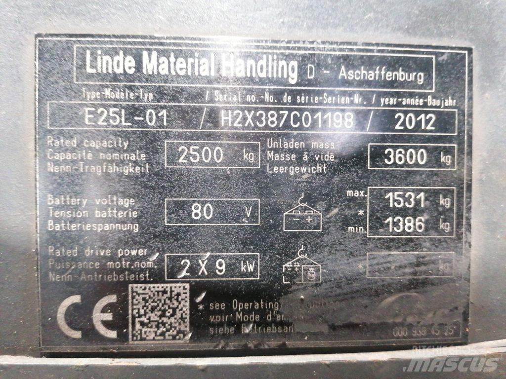 Linde E25L-01 Elektriniai šakiniai krautuvai