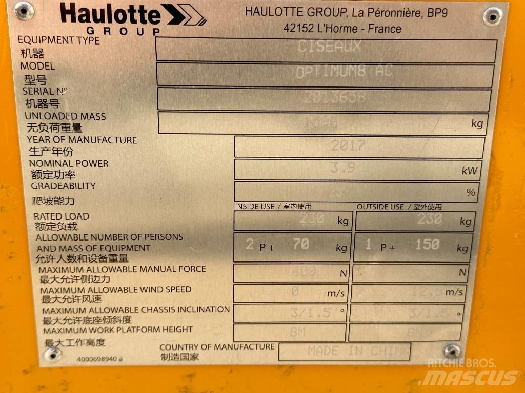 Haulotte OPTIMUM 8 Žirkliniai keltuvai