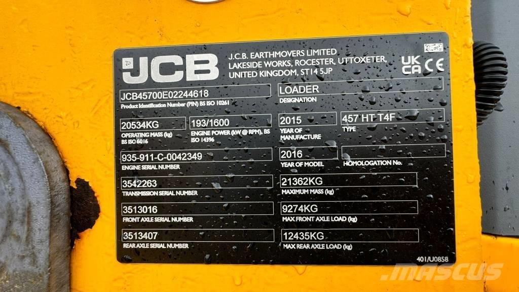 JCB 457 HT Naudoti ratiniai krautuvai