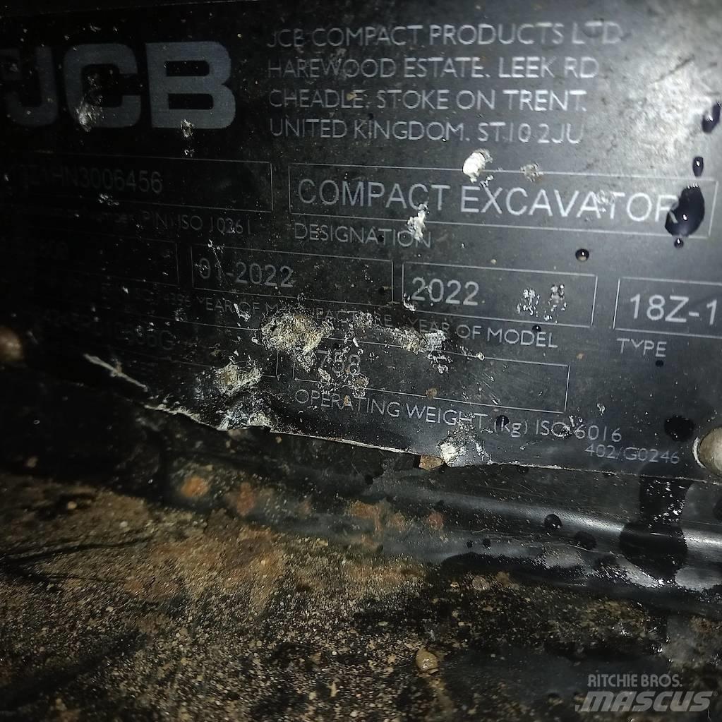 JCB 18Z-1 Mini ekskavatoriai < 7 t