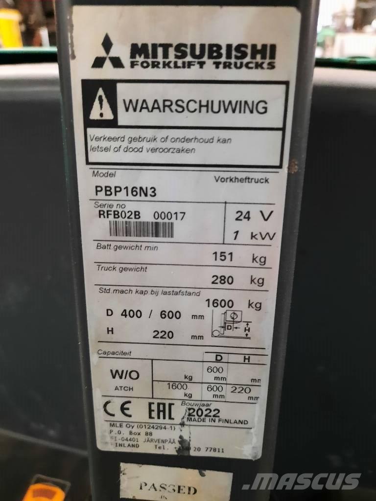 Mitsubishi PBP16N3 Mažų aukščių keltuvai