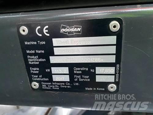 Doosan DX170W-5 Ratiniai ekskavatoriai