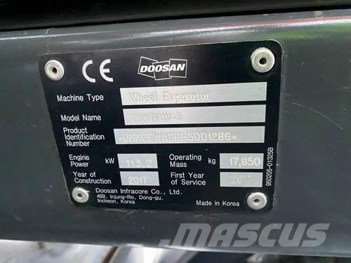 Doosan DX170W-5 Ratiniai ekskavatoriai