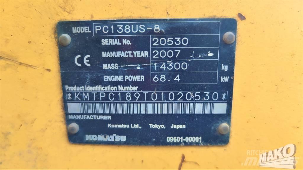 Komatsu PC 138 US-8 Vikšriniai ekskavatoriai
