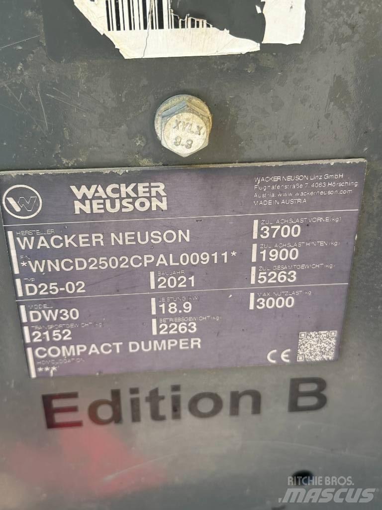 Wacker Neuson DW 30 Statybiniai savivarčiai sunkvežimiai