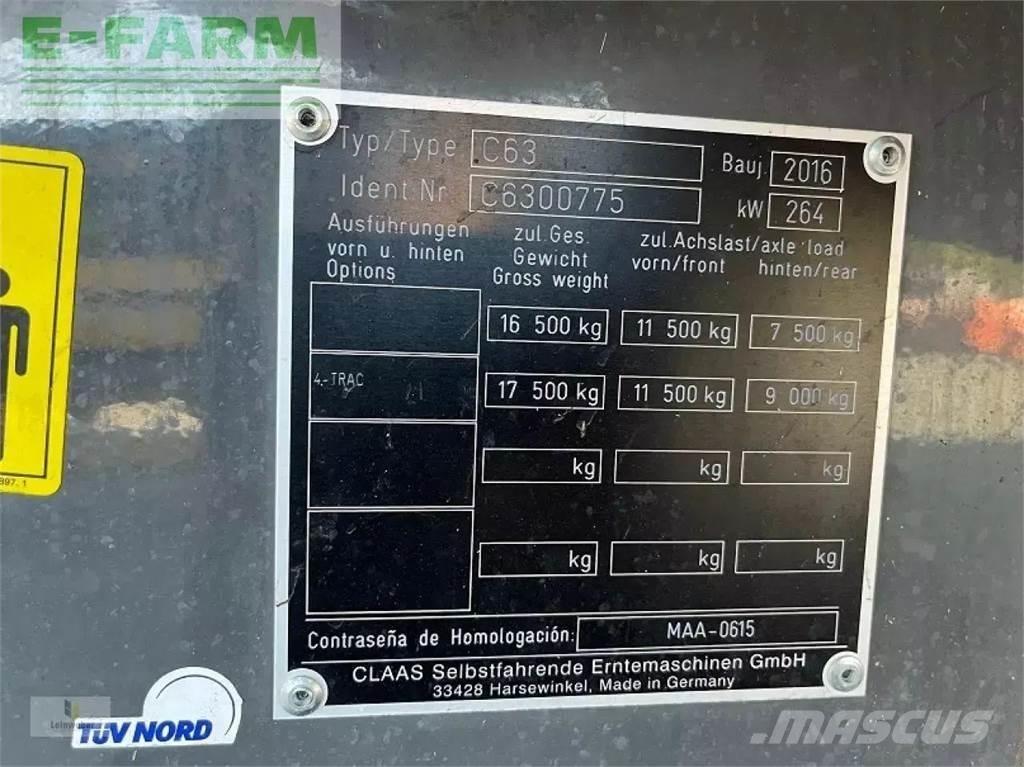 CLAAS lexion 630 Derliaus nuėmimo kombainai