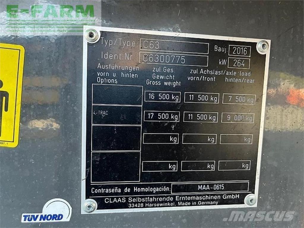 CLAAS lexion 630 Derliaus nuėmimo kombainai