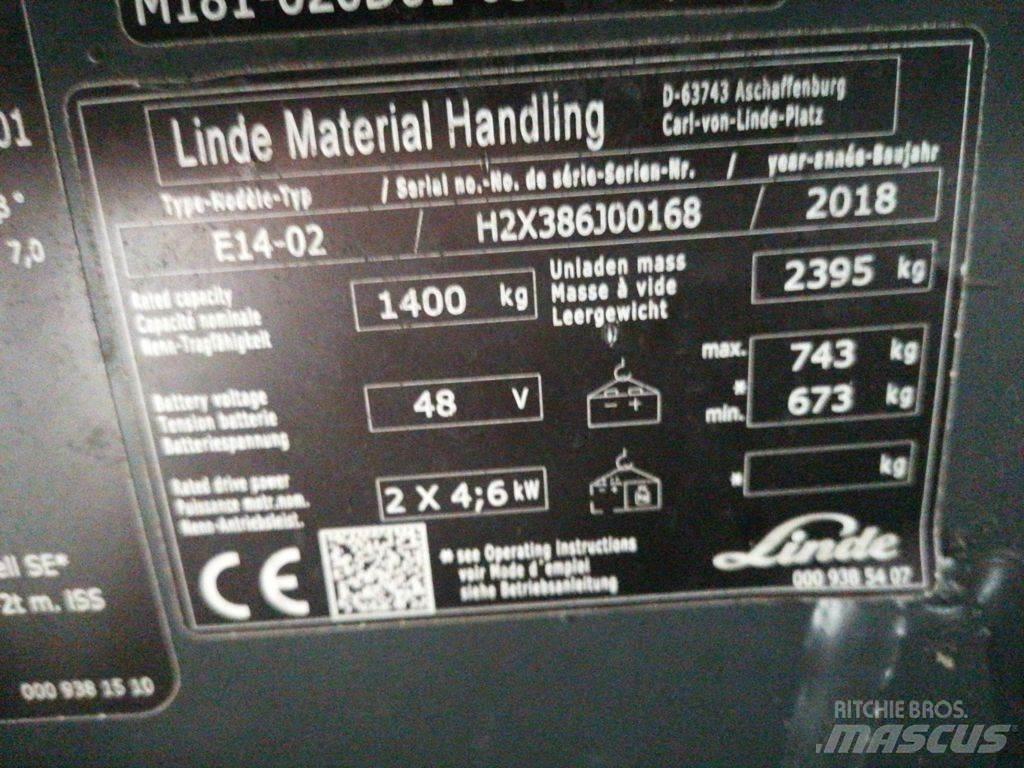 Linde E14-02 Elektriniai šakiniai krautuvai