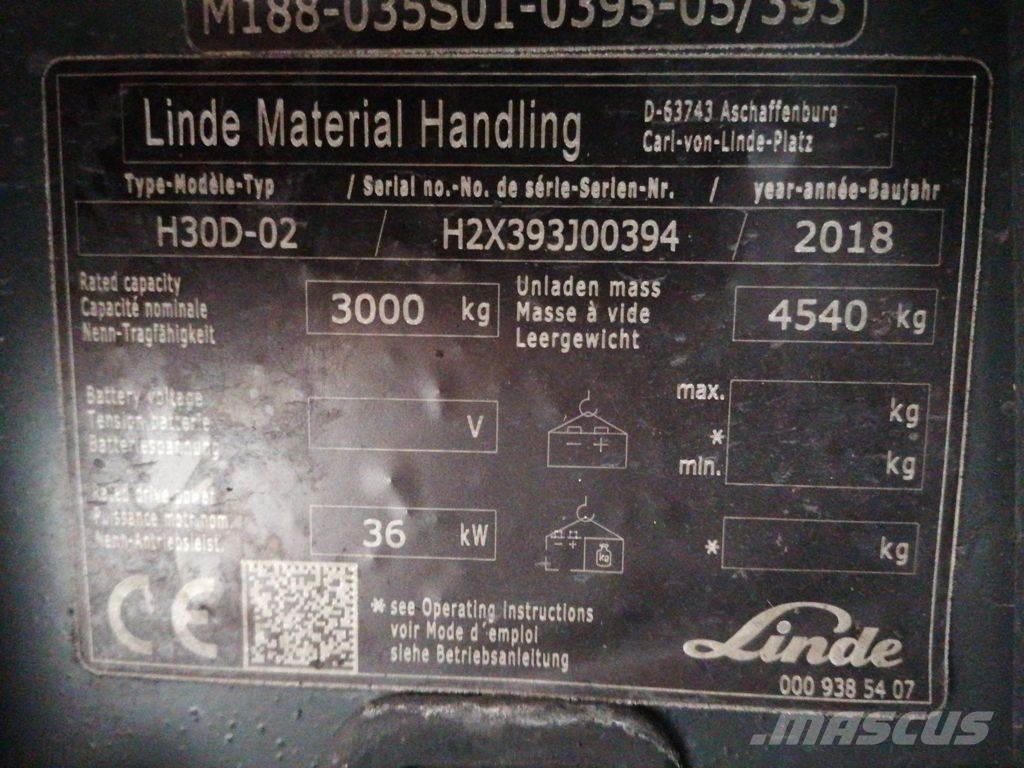 Linde H30D-02 Dyzeliniai krautuvai