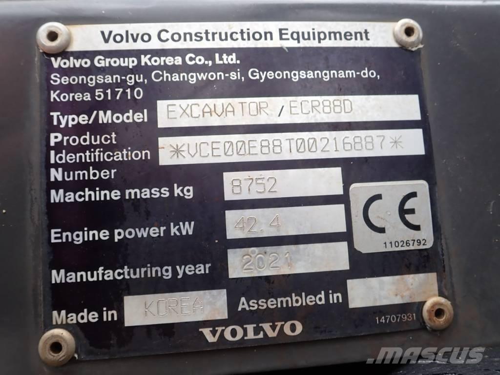 Volvo ECR 88 D Vidutinės galios ekskavatoriai 7-12 t