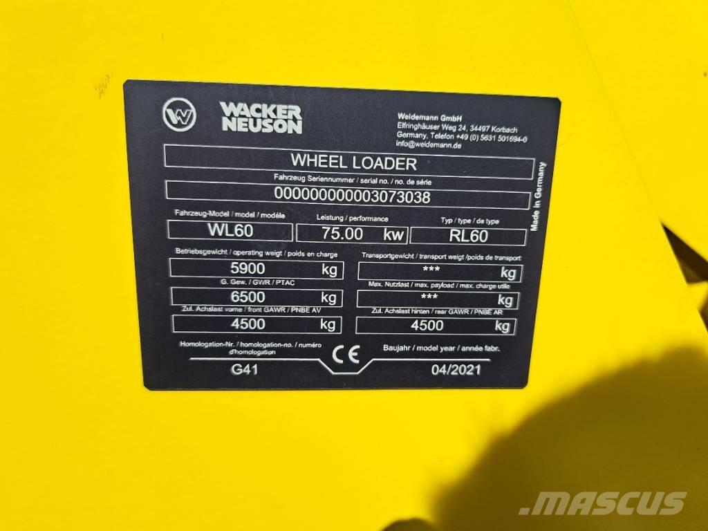 Wacker Neuson WL60 Naudoti ratiniai krautuvai