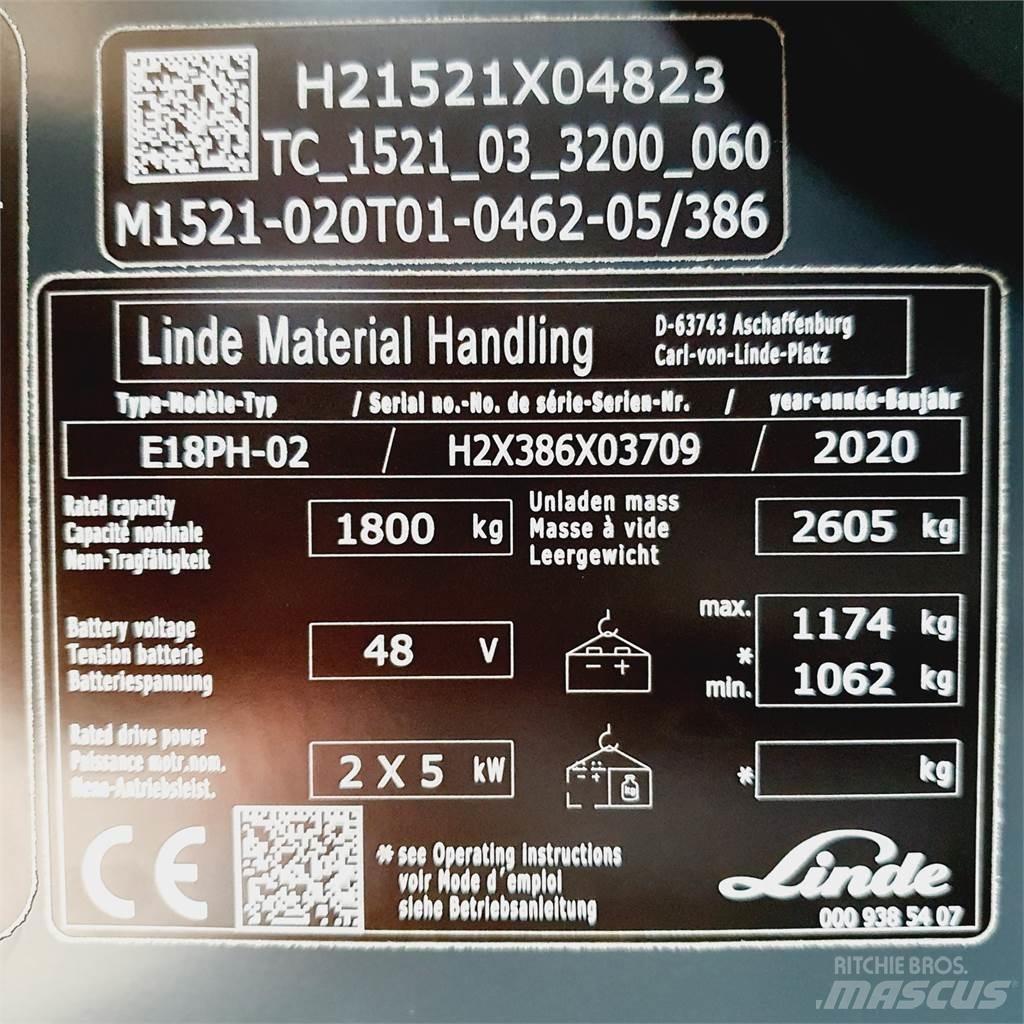 Linde E18PH Elektriniai šakiniai krautuvai