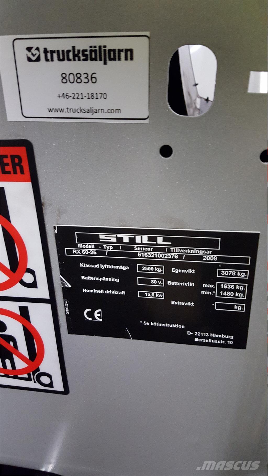 Still RX60-25 Elektriniai šakiniai krautuvai