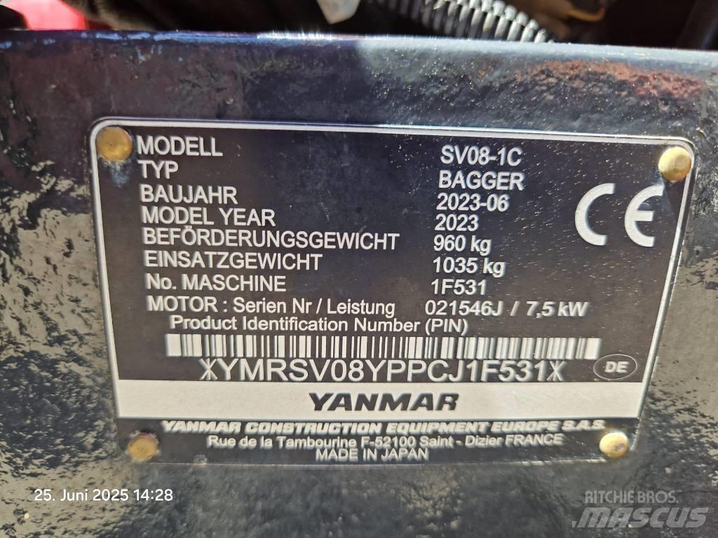 Yanmar SV 08-1 A Mini ekskavatoriai < 7 t